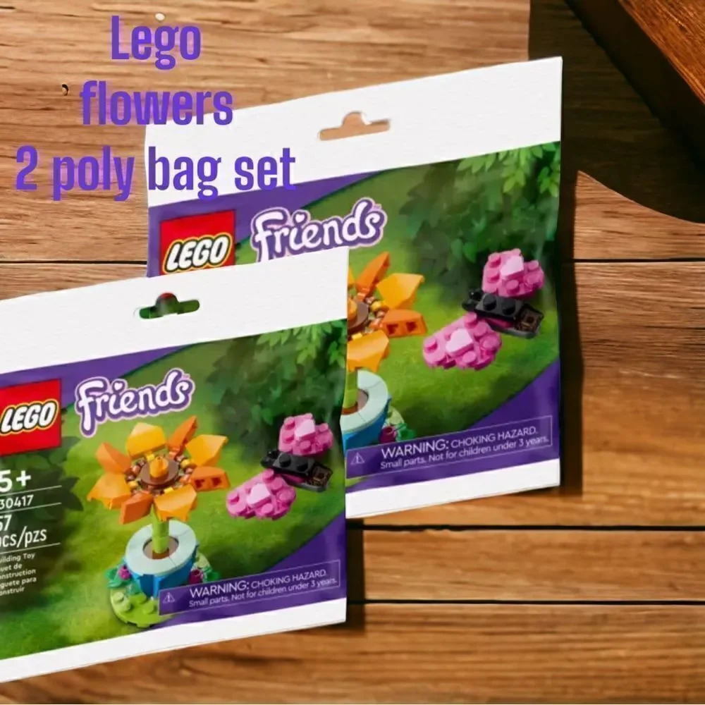 Lego 30417 flower 2 poly  bags friends series  constructed flower not included